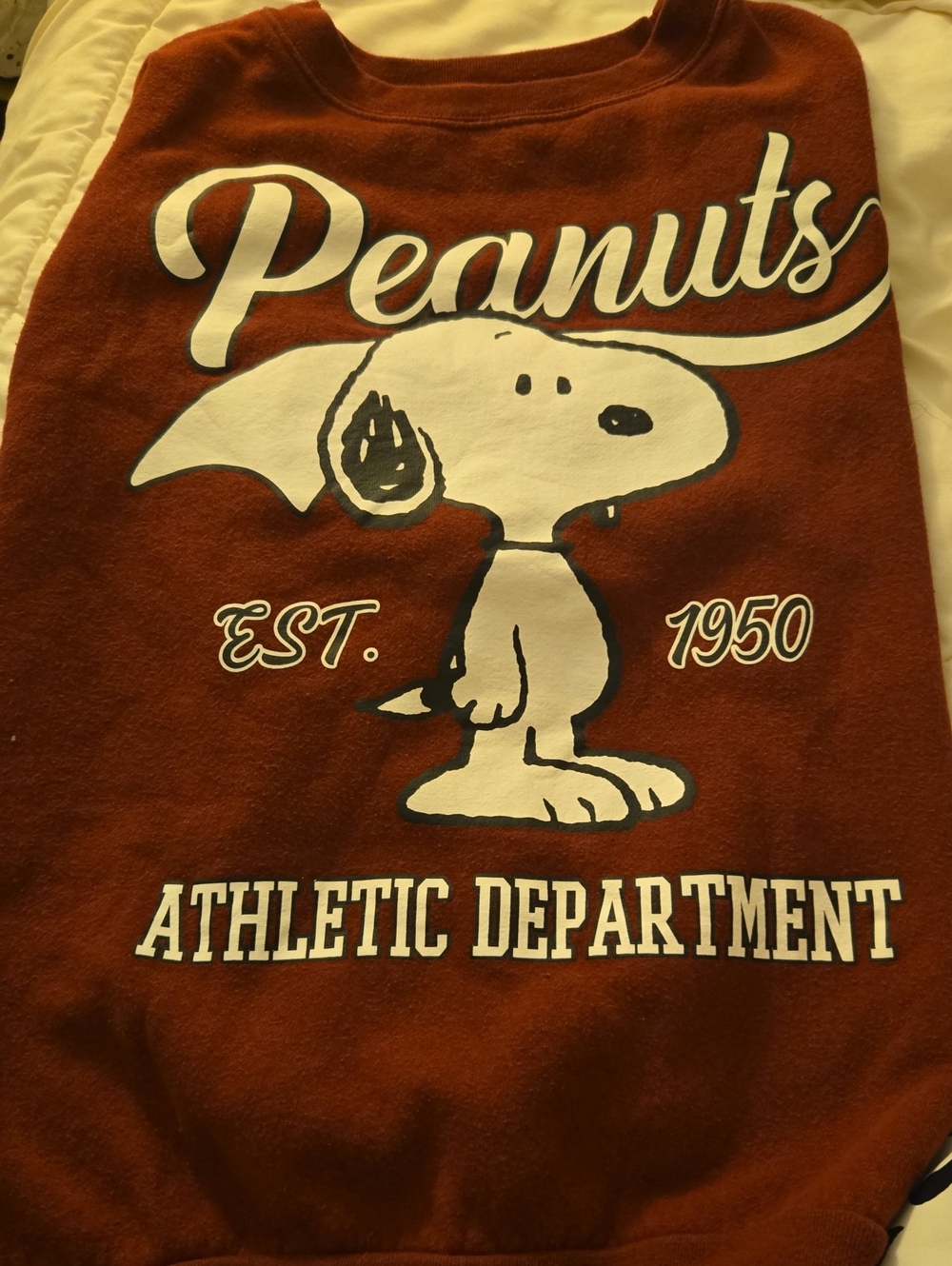 Peanuts Snoopy Athletic Department Sweatshirt - Rust